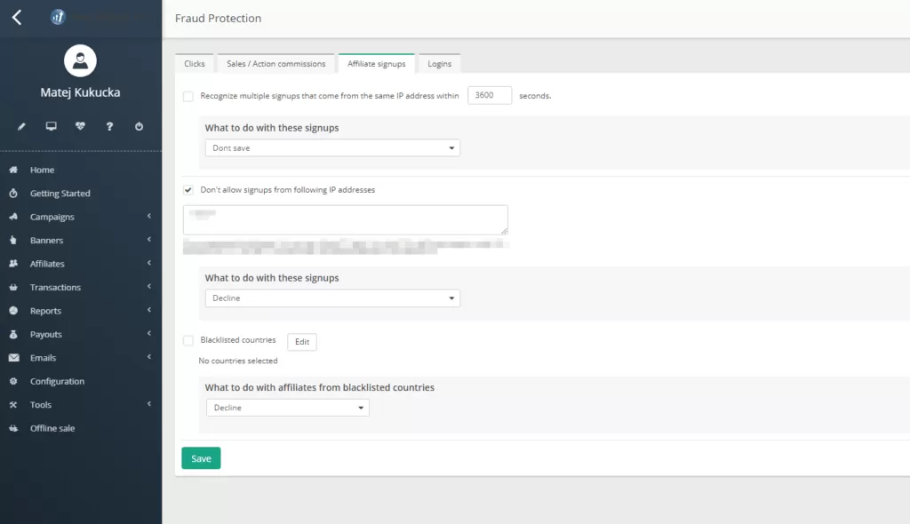 Illustration showing Post Affiliate Pro's fraud protection features.