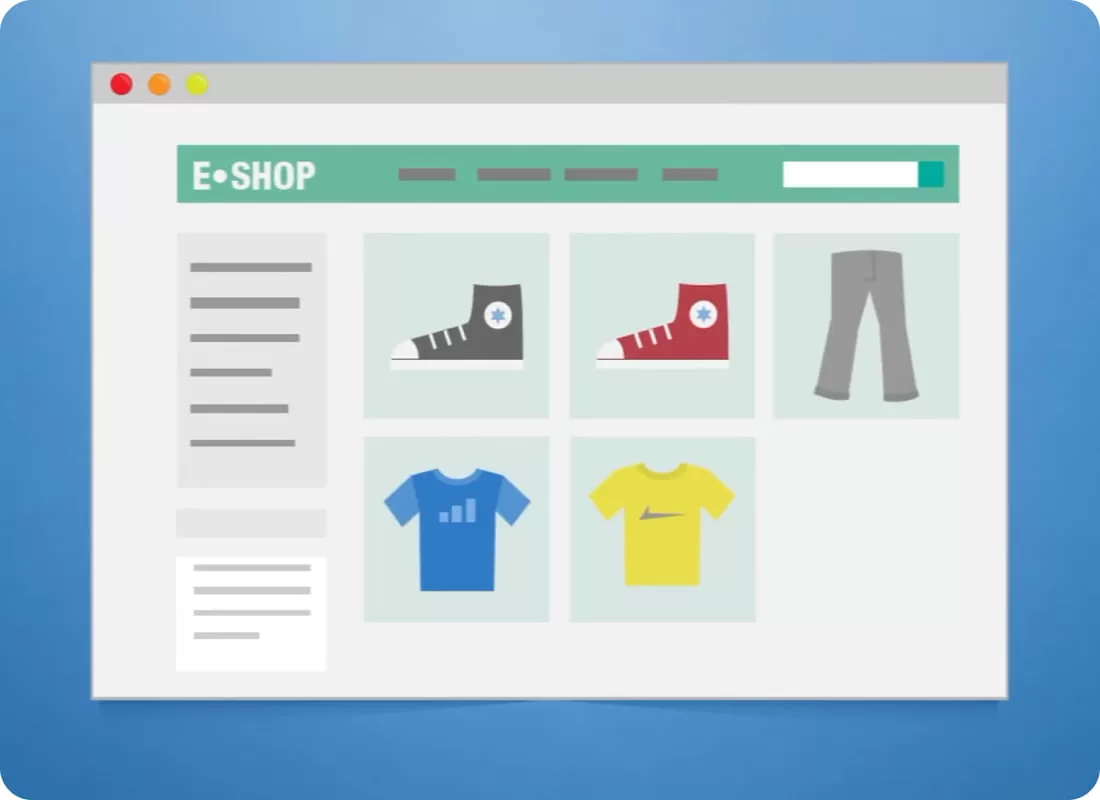 An image illustrating e-shop layout.