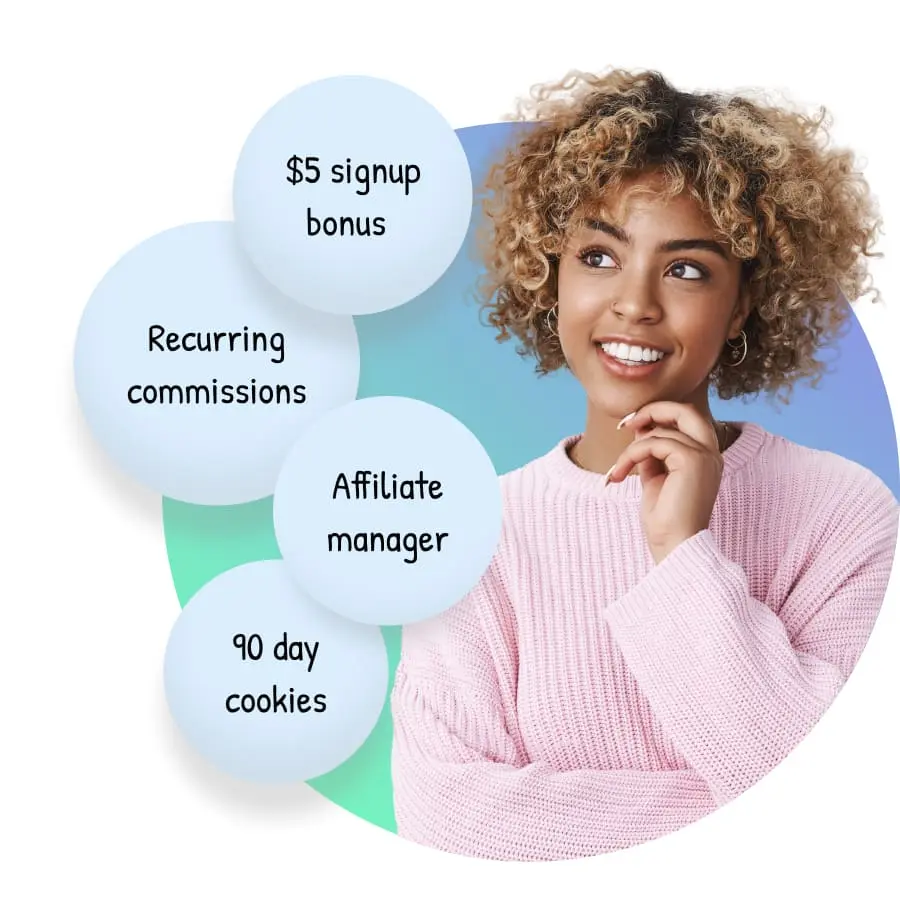 Get $5 signup bonus, recurring comissions, dedicated affiliate manager and 90 day cookies with the Post Affiliate Pro affiliate program.